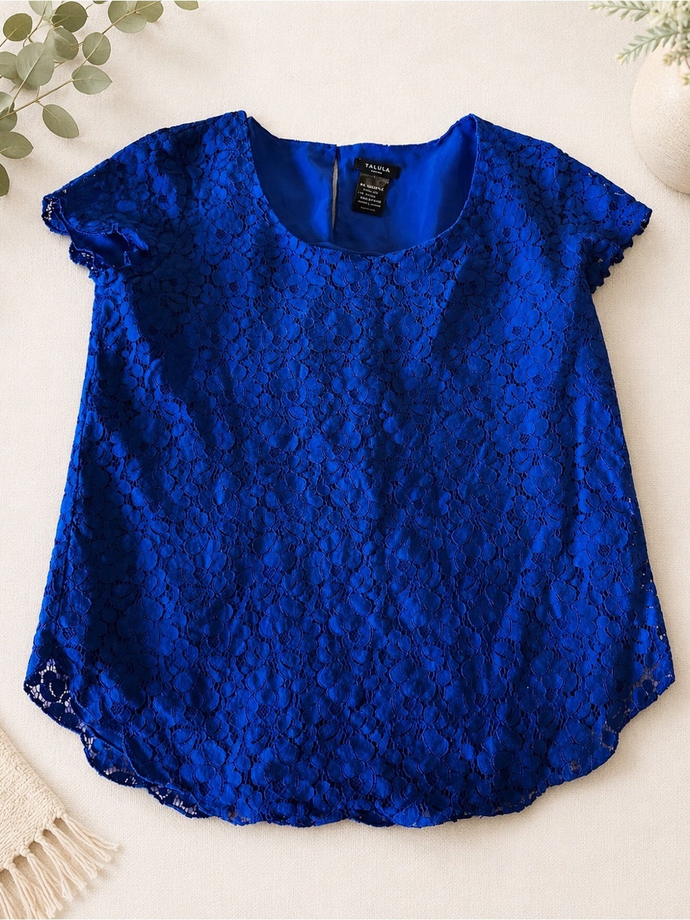 Aritzia Talula Betsy Royal Blue Lace Blouse Medium